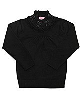 Full Sleeves Sweater With Frill Neck