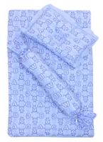 Fab n Funky - Baby Bed Set Cool Blue ABCD Print