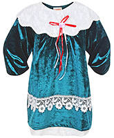 Bambini - Party Wear Frock With Satin Rose And Ribbons