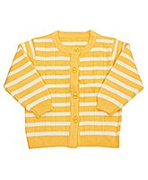 Front Open Full Sleeves Striped Sweater