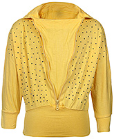 Full Sleeves Front Zipped Silver Studded Sweater