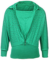 Full Sleeves Front Zipped Silver Studded Sweater