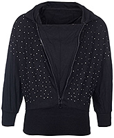 Full Sleeves Front Zipped Silver Studded Sweater