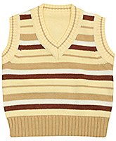 Sleeveless V Neck Striped Sweater
