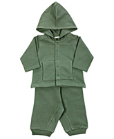 Full Sleeves Hooded Romper Suit With Buttoned Closure