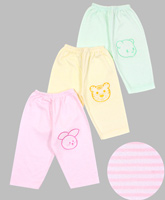 Baby Hug - Striped Casual Bottom With Cute Print