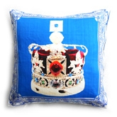 Shibori Designs - Blue Royal Crown Cushion Cover