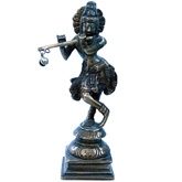 Little India Lord Krishna Pooja Idol in Antique Pure Brass - DLI3HCF  200