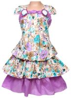 SAPS - Short Sleeves Frock With Flower Print