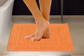 Handloomwala Cotton Bath Mat Set - Orange