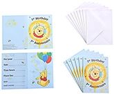 Winnie The Pooh - 1st Birthday Invitation with Envelopes