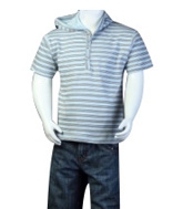 Earth Conscious - Half Sleeves Striped Hooded T-Shirt