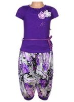 Peppermint - Colourful Printed Short Sleeves Top With Harem Pant