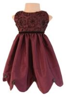 Faye - Wine Rosetta Party Dress