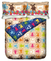 Portico Sleepy Heads Print Bed Linen - Beige
