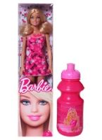 Barbie Fashion doll In a Stylish Pink Outfit 3 Years +, Free Water Bottle