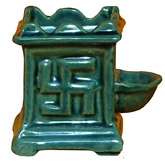 Villcart Ceramic Tulsi Pot - Dark Green