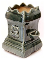 Villcart Ceramic Tulsi Pot - Dark Green