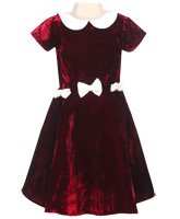 Bambini - Party Wear Frock With Collar Neck And Bows