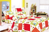 Skap Angel Single Bed Sheet - Red & Green 