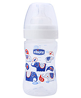 Chicco Well Being Feeding Bottle - Elephant Print 