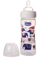 Chicco Well Being Feeding Bottle - Elephant Print