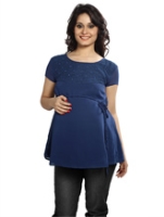Nine - Maternity Chiffon Top Knitted Lace