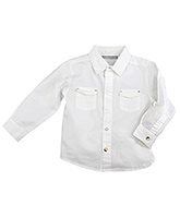Shopper Tree - White Plain Full Sleeves Shirt