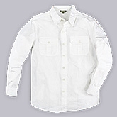 Shopper Tree - Full Sleeves White Cambric Cotton Shirt