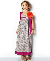 ShopperTree - Floral Dress with Lace Work