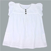 Shopper Tree - Short Sleeves White Cotton Frock