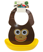 1st Step - Skittle Bib with Tray Monkey Print