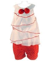 Nauti Nati - Tiered Top And Polka Print Shorts Set