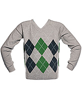 Boys Diamond Sweater - Grey