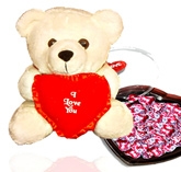 Anant Cuddly Heart Musical Teddy Bear with Chocolate Hearts - ST011