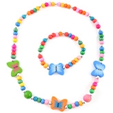 Angel Glitter - Butterfly Beads Wooden Jewellery Set