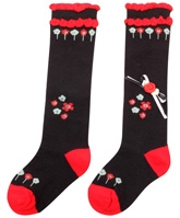 Cute Walk - Scalloped Socks With Bow