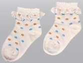 Cute Walk - Floral Design Socks With Shiny Lace