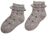 Cute Walk - Floral Design Socks With Shiny Lace
