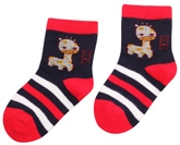 Cute Walk - Striped Socks With Giraffe Design