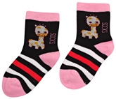 Cute Walk - Striped Socks With Giraffe Design