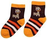 Cute Walk - Striped Socks With Giraffe Design