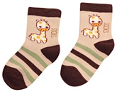 Cute Walk - Striped Socks With Giraffe Design