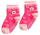 Cute Walk - Pink Floral Design Socks