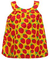 Little Pixies - Sleeveless Strawberry Print Frock With Bloomers