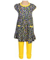 Little Pixies - Printed Half Sleeves Kurta and Legging Set