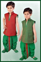 SAPS - Ethnic Green Dhoti Kurta