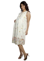 Nine - Maternity Sleeveless Border Print Dress