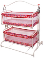 New Natraj - Teddy Print Pink Twins Cradle 