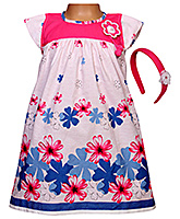 Infancy - Short Sleeves Floral Print Frock